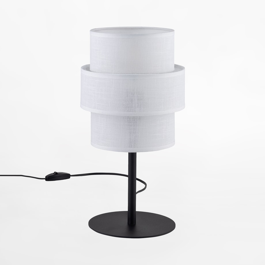 Lampa stołowa abażur biały CALISTO