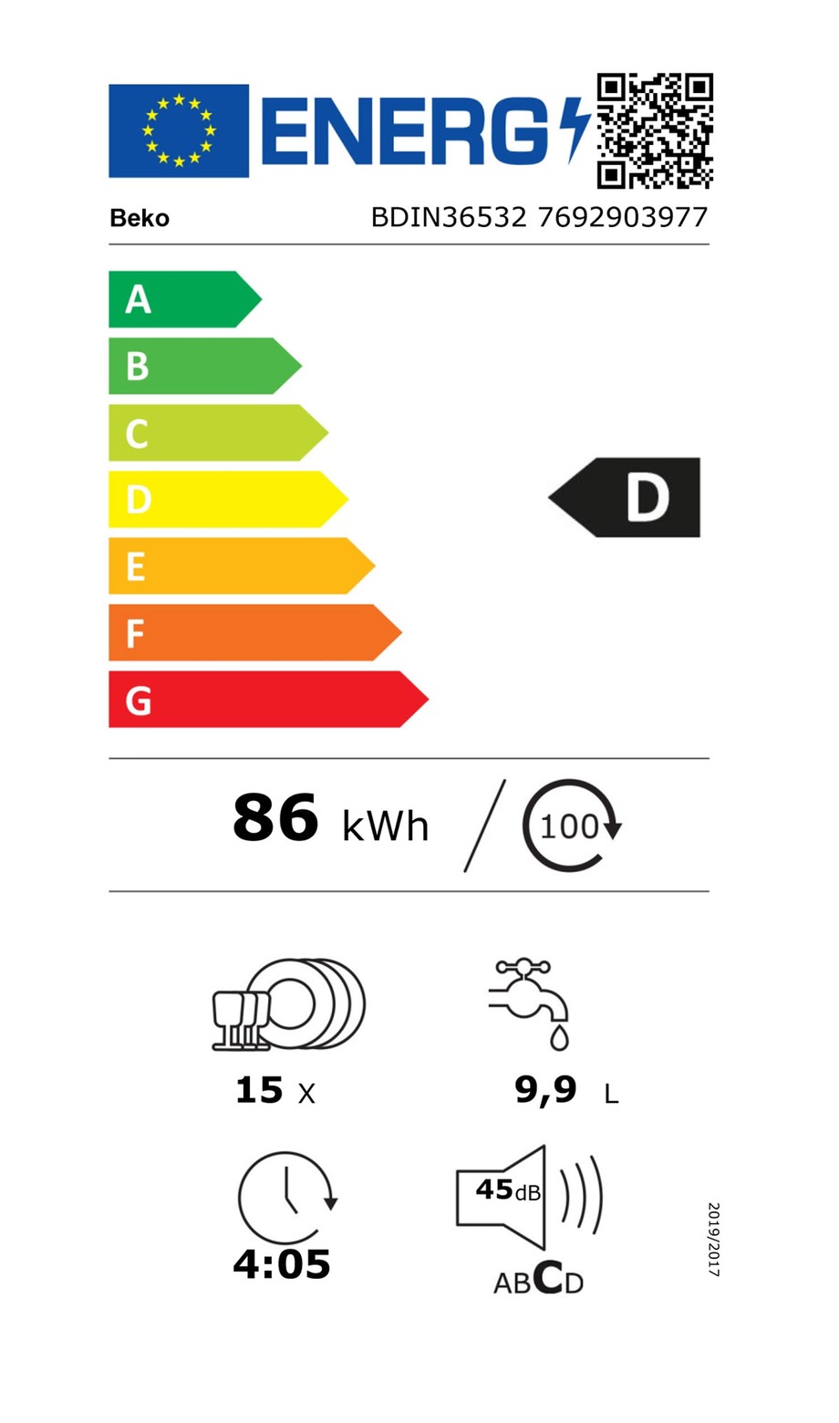 Zmywarka do zabudowy BEKO 60 BDIN36532