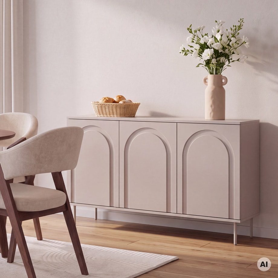 Wazon ceramiczny z uchwytami beżowy 22 cm