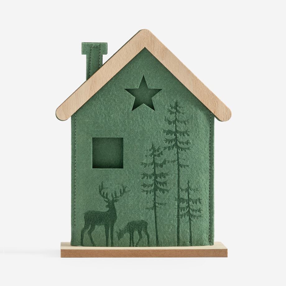 Domek świąteczny zielony 26 cm