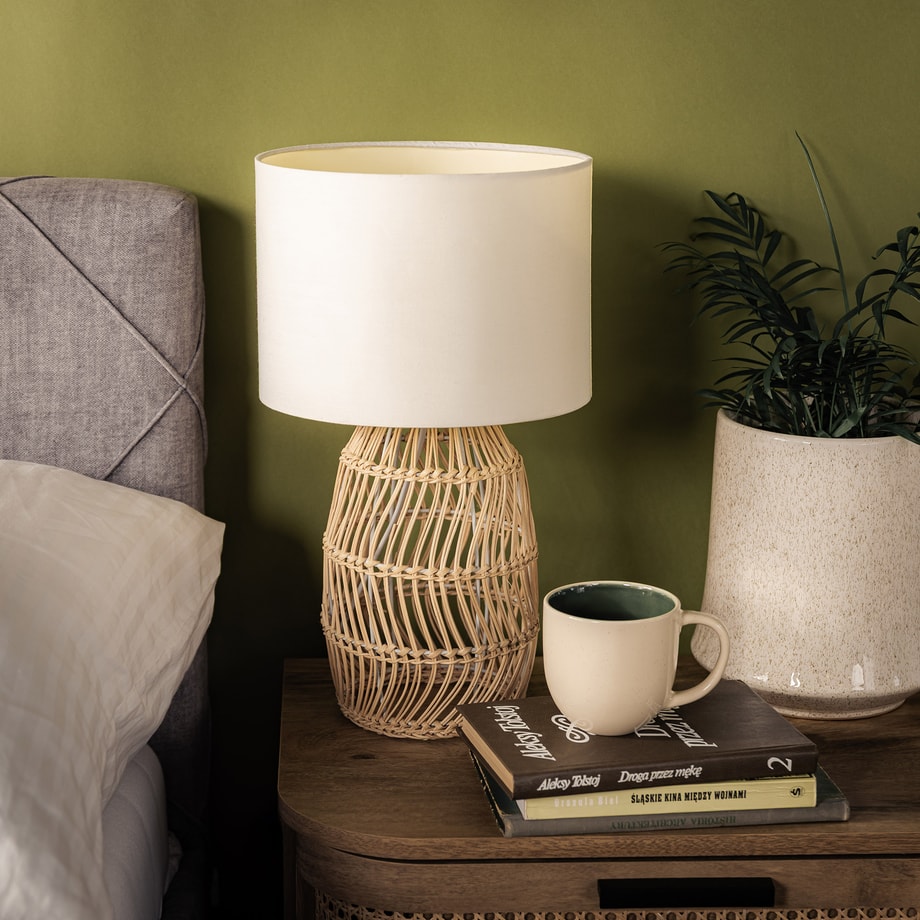 Lampa stołowa rattan KORFU