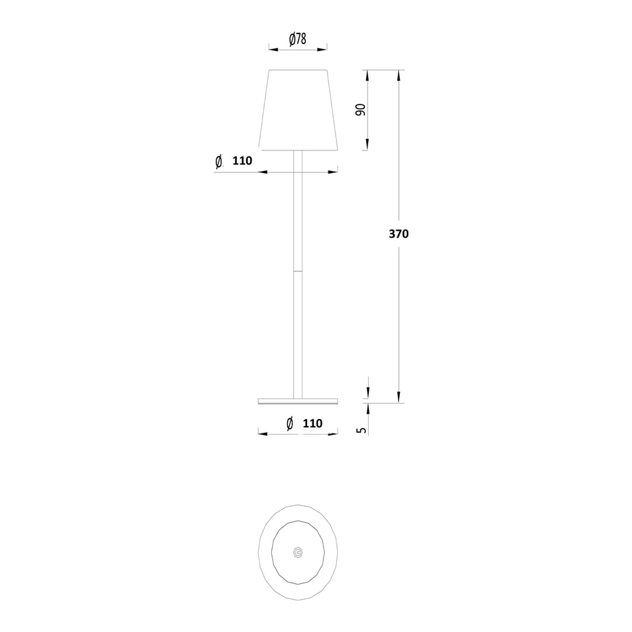 Lampa stołowa LED IP54 czarna EURIA