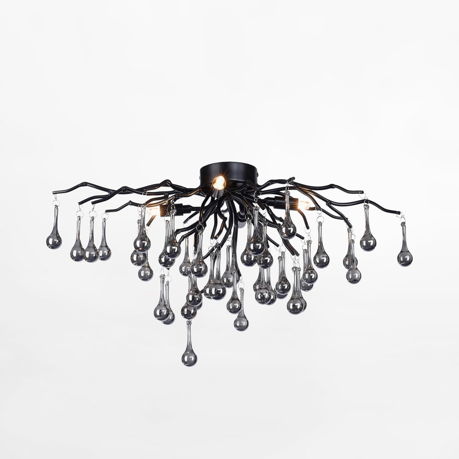 Lampa sufitowa czarna ICICLE fi 60 cm