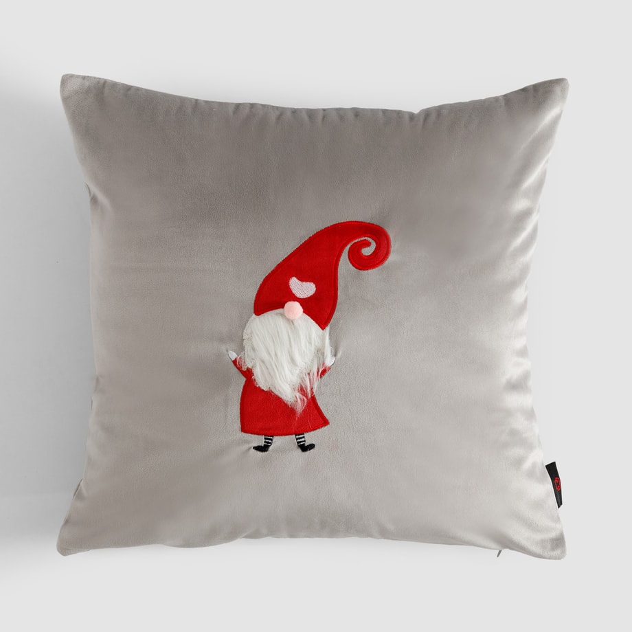 Poszewka świateczna jasnoszara GNOME 45x45 cm