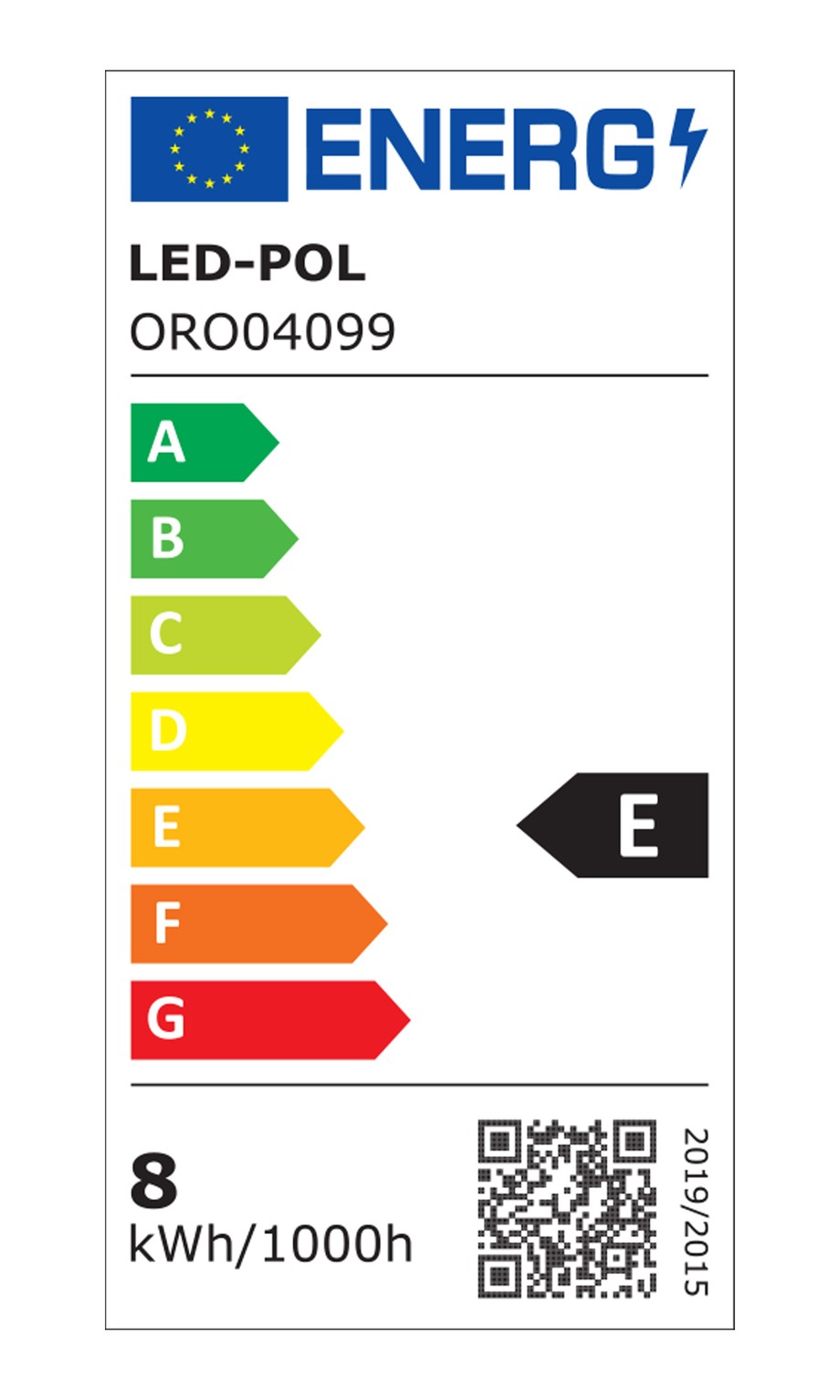 Żarówka LED E27 8W ORO-E27-G125-FL-CLARO-8W-WW  barwa ciepła
