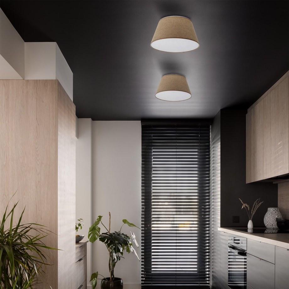 Lampa sufitowa lniany abażur beżowa FORMO 50 cm