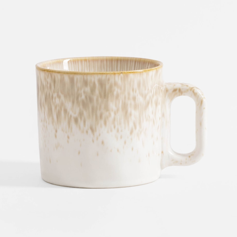 Kubek porcelanowy biało-beżowy 430 ml