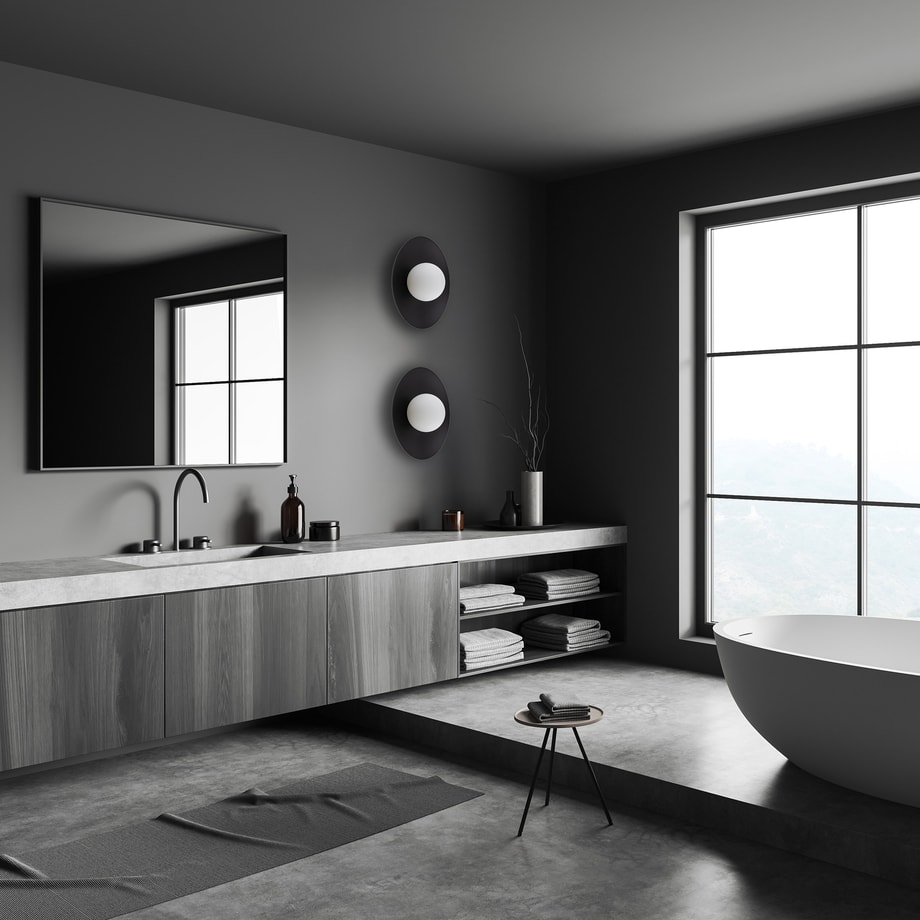 Kinkiet czarny mat SLATE BLACK GLASS