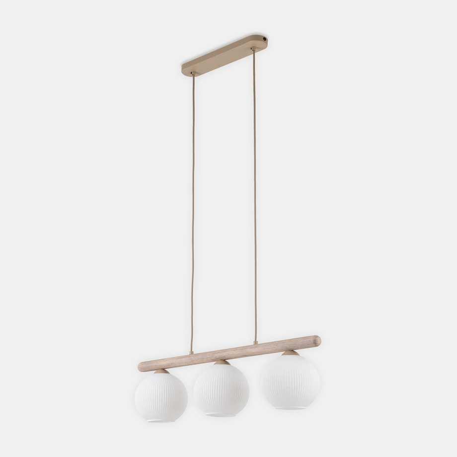 Lampa wisząca 3 białe klosze sabbia VIRLO