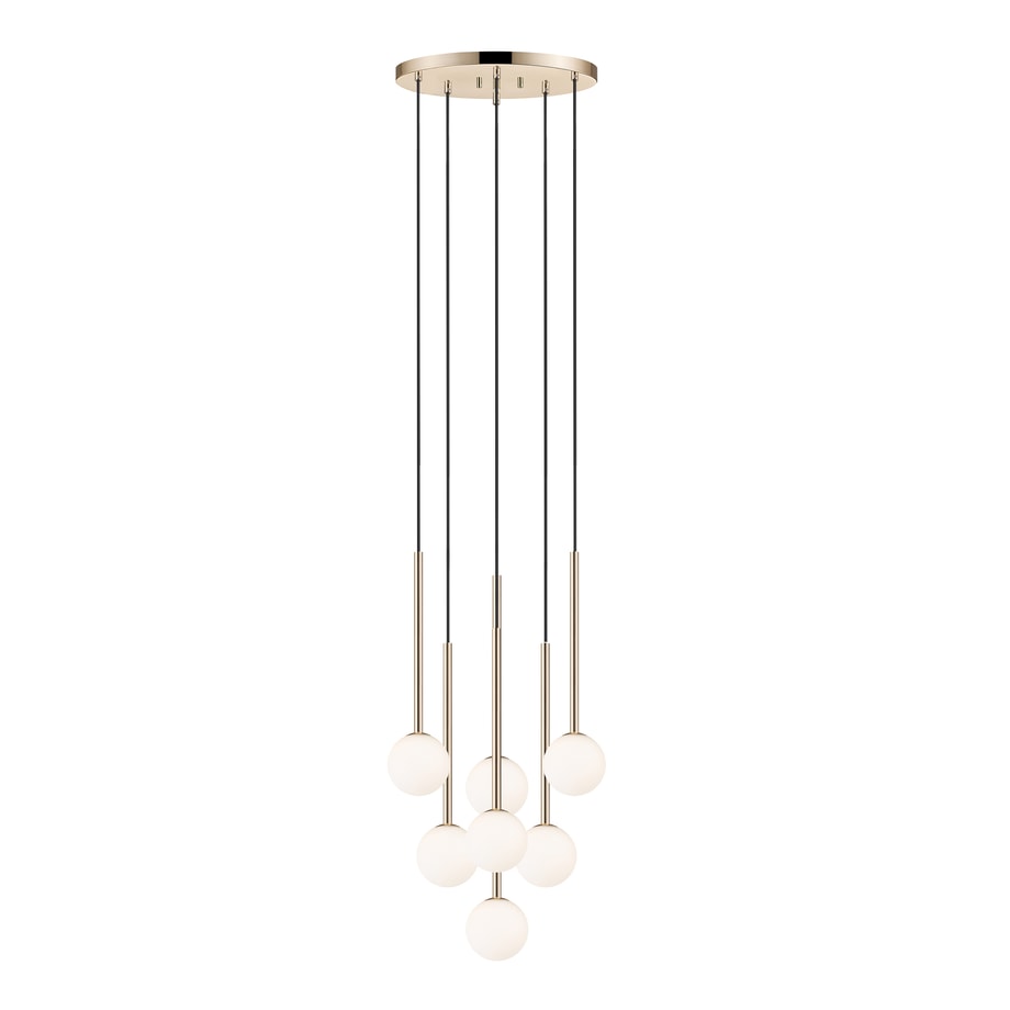 Lampa wisząca 7 kulistych kloszy złota ARCTURUS