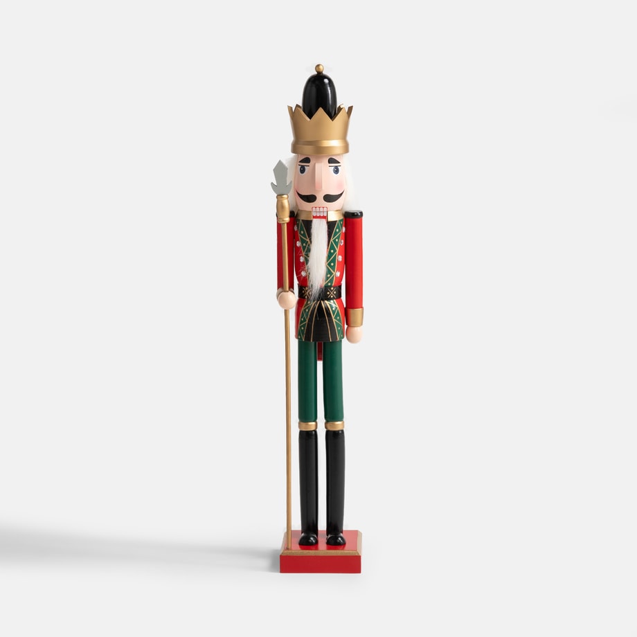 Figurka czerwono-zielona DZIADEK DO ORZECHÓW 81 cm