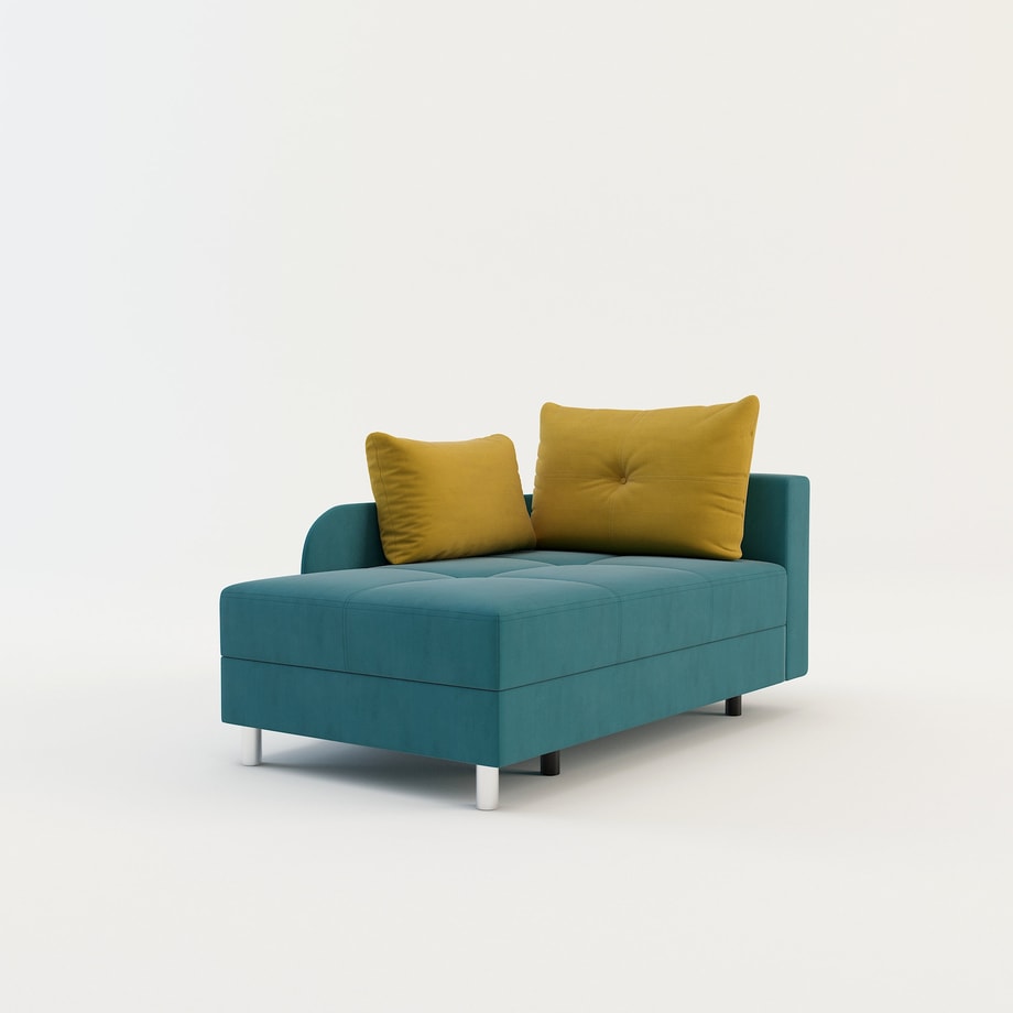 Sofa rozkładana niebiesko-żółta LETTO prawa