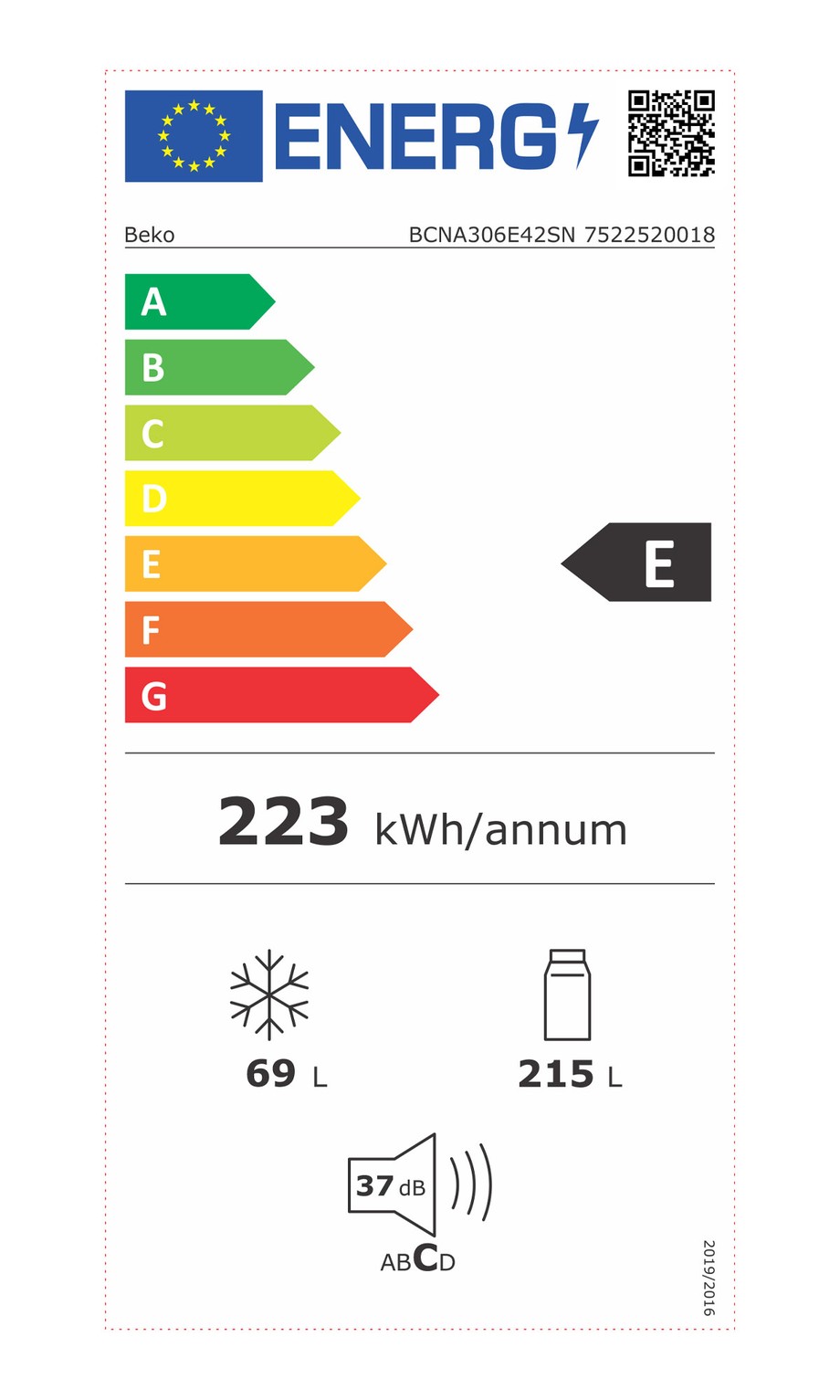 Lodówka do zabudowy BEKO BCNA306E42SN