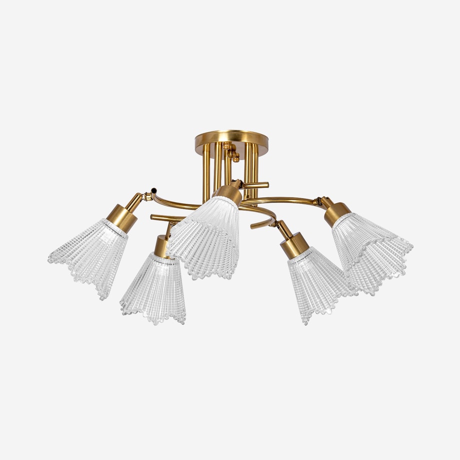 Lampa sufitowa złota 5 kloszy COP