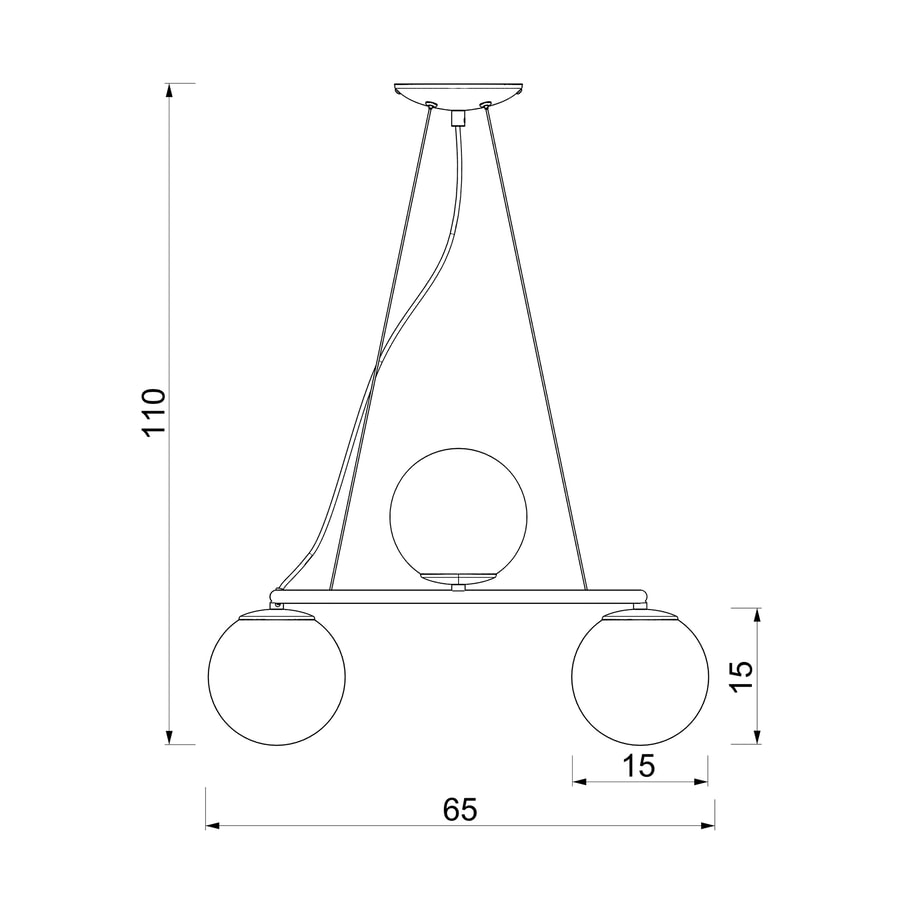 Lampa wisząca 4 kule czarno-złota BOLTI IV
