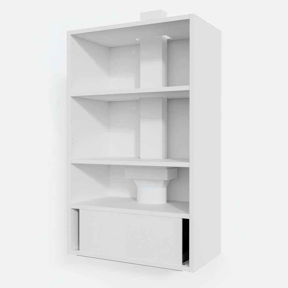 Korpus QUBIK 60x98,5 biały z czarnym okapem OKPZH19EF