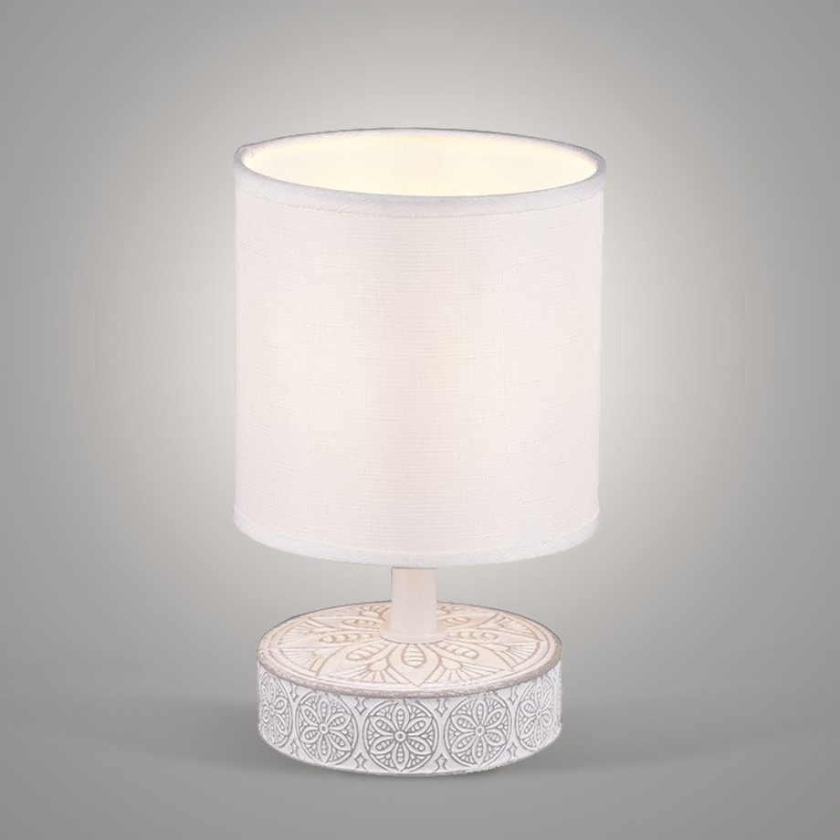 Lampa stołowa z abażurem biała MARIE R50980101