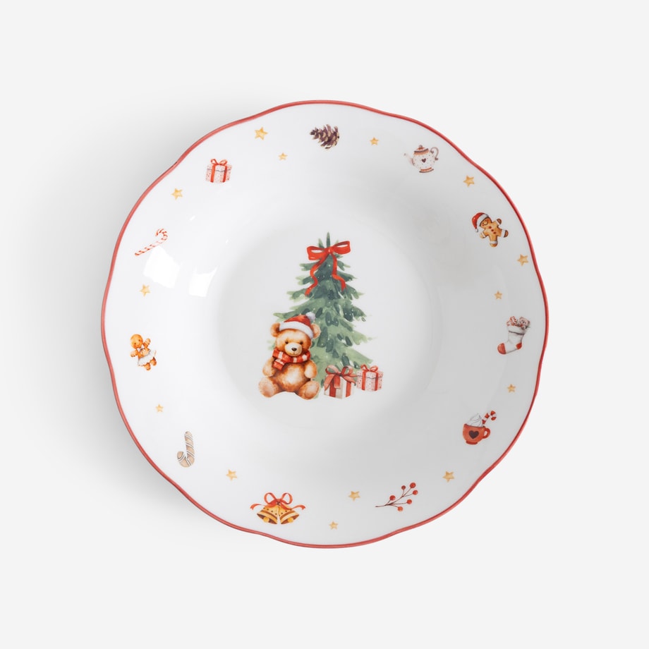 Talerz głęboki świąteczny miś 22 cm CHRISTMAS BEAR 