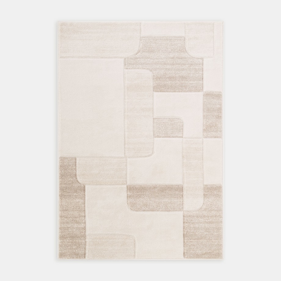 Dywan geometryczny RIVIERA kremowo-beżowy, 160x230 cm