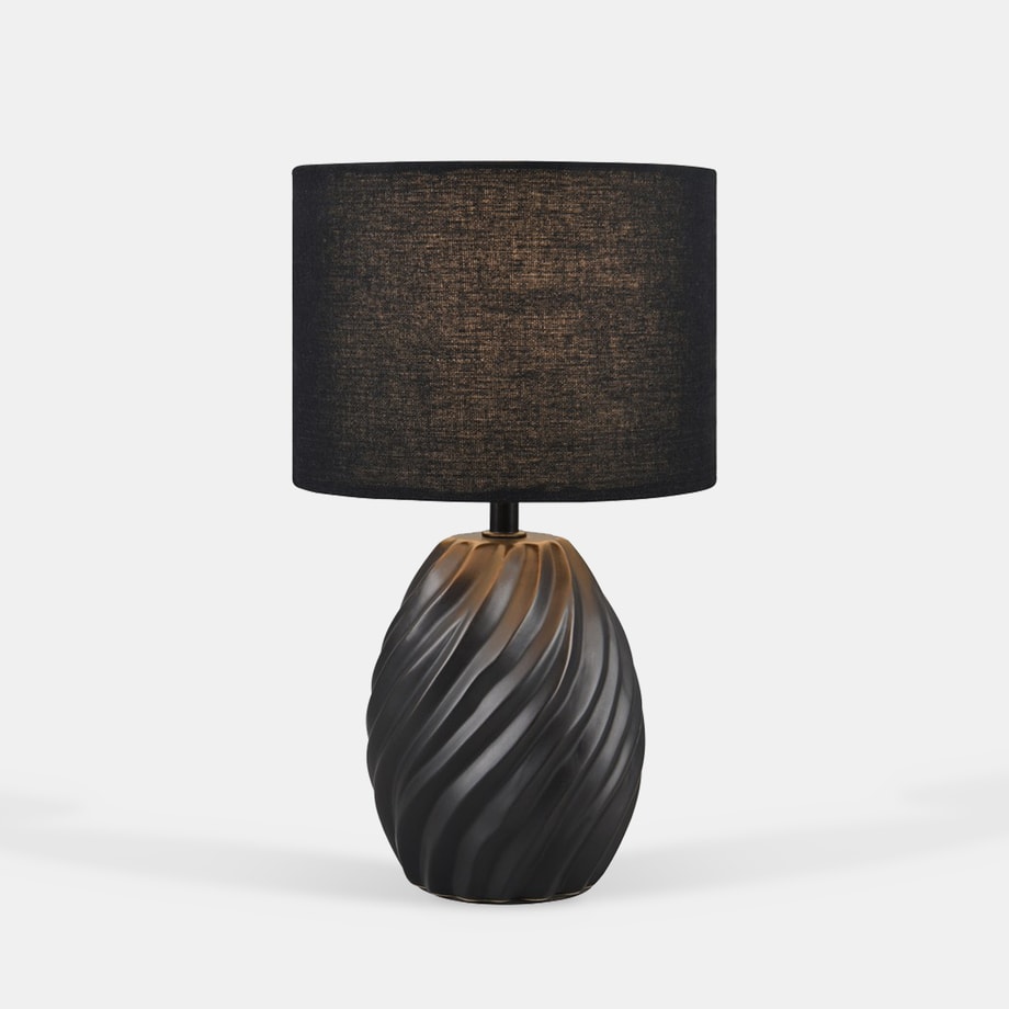 Lampa stołowa z abażurem czarna wys. 31 cm MELVA R51771032