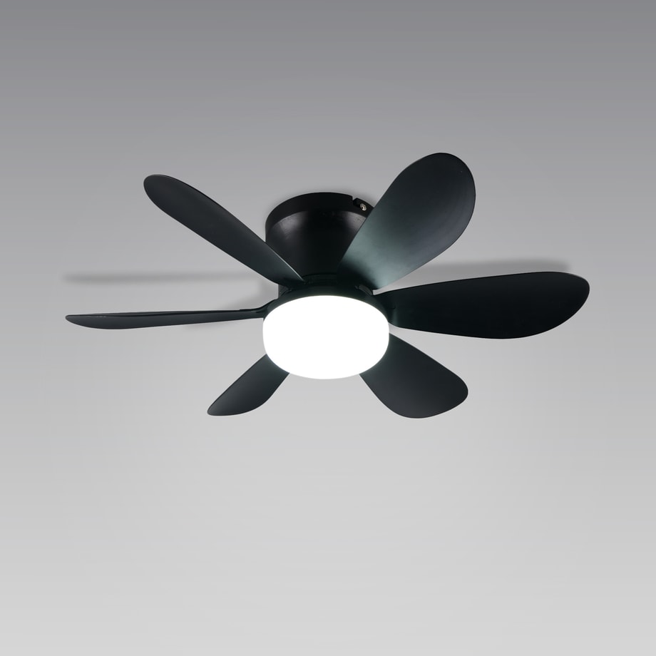Lampa sufitowa LED z wentylatorem czarna