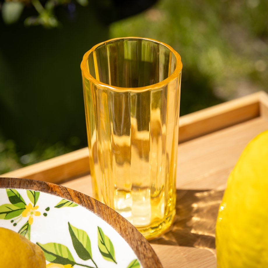 SORRENTO szklanka wysoka long drink żółta 360 ml