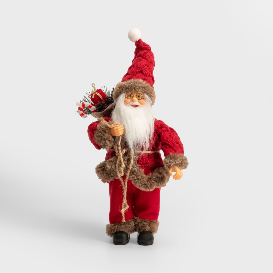 Figurka świąteczna MIKOŁAJ, czerwony, 40 cm