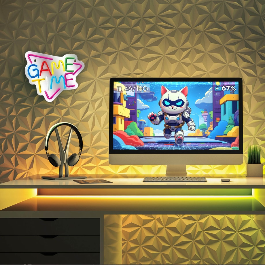Lampa dekoracyjna LED NEON GAME TIME