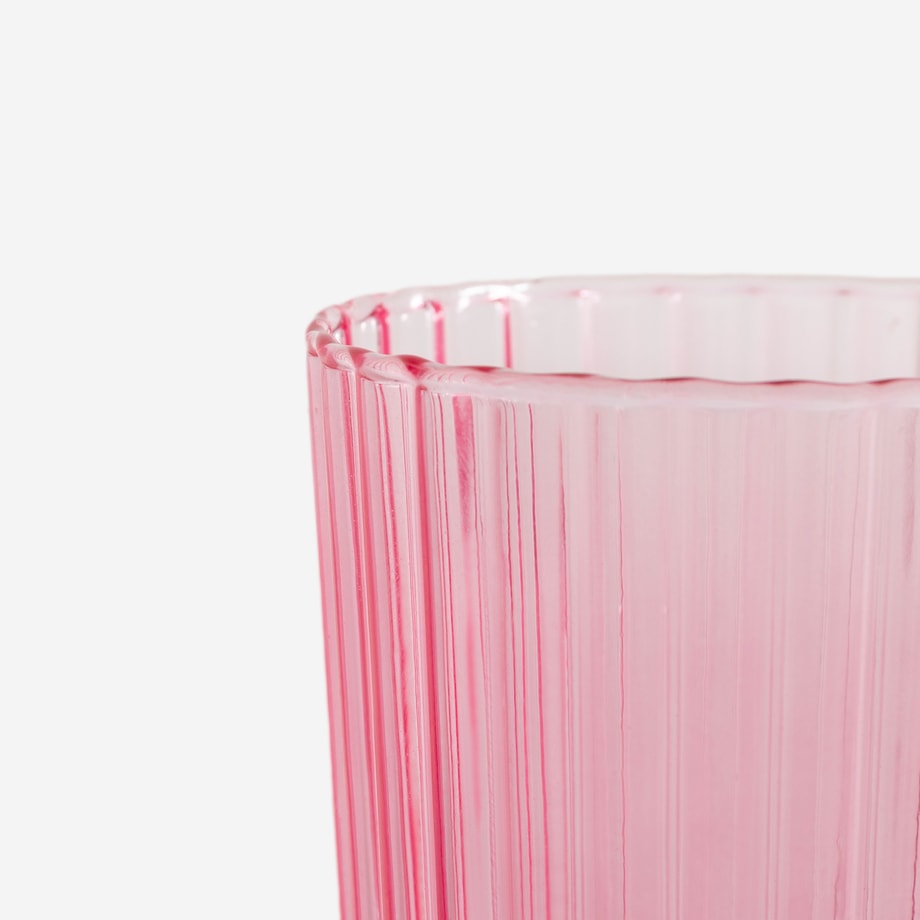 Szklanka ryflowana 330 ml różowa