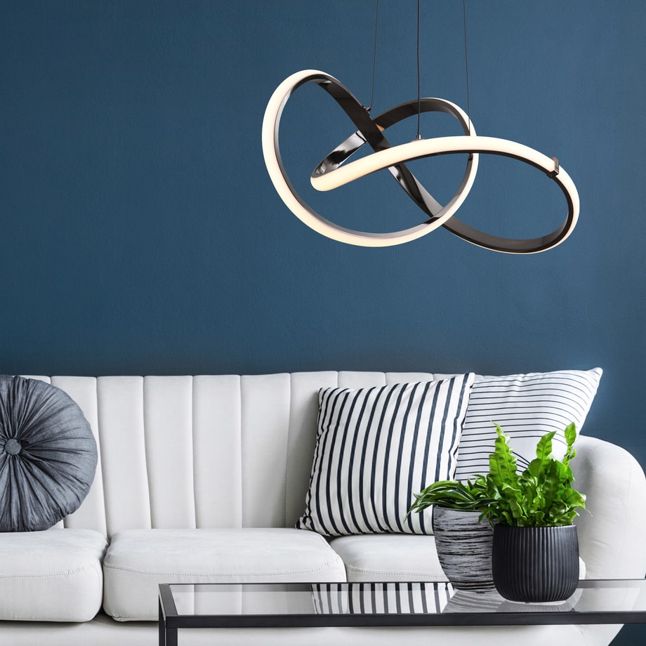 Lampa wisząca LED INDIGO czarna chrom