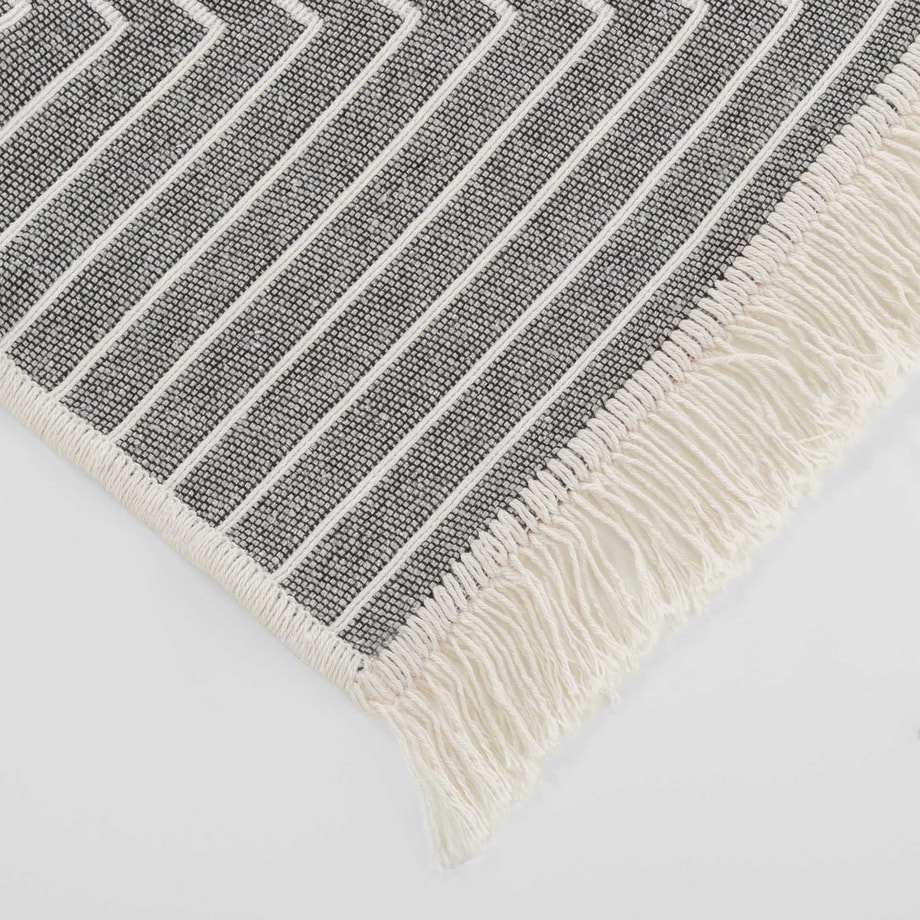 Dywanik geometryczny EVIUM, jasnoszary, 60x120 cm