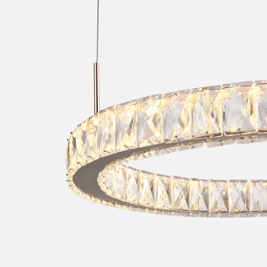 Lampa wisząca LED 2 pierścienie złota GIRONA