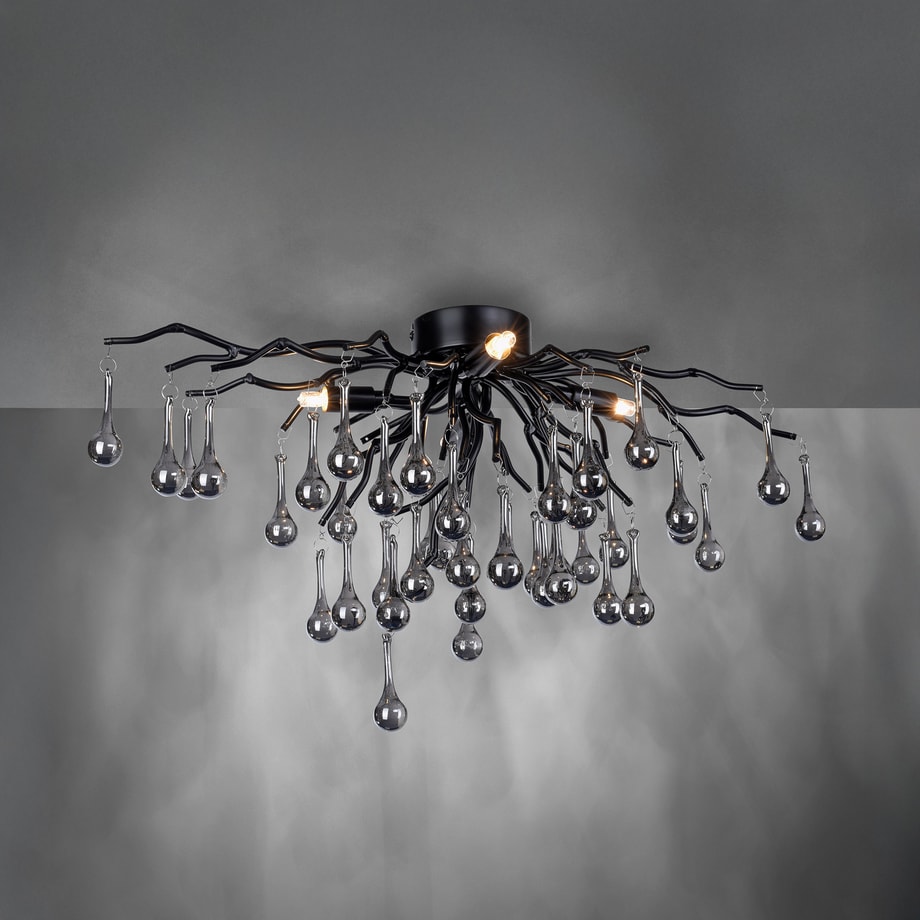 Lampa sufitowa czarna ICICLE fi 60 cm