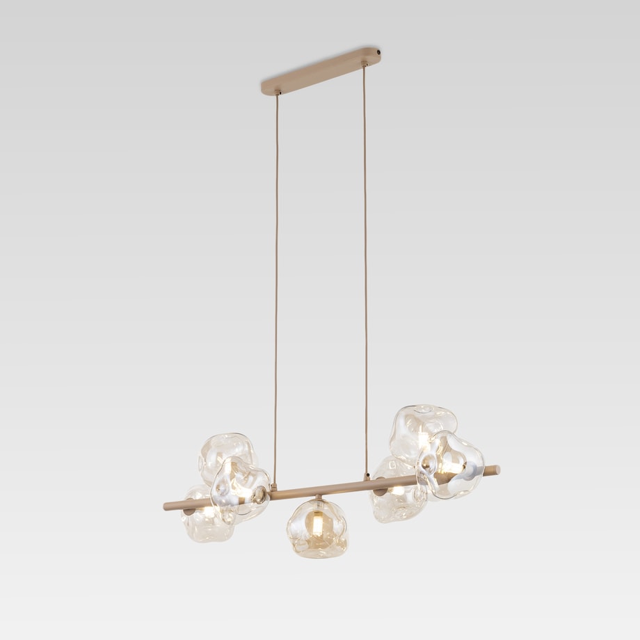Lampa wisząca z 7 kloszami bursztynowa LAVA