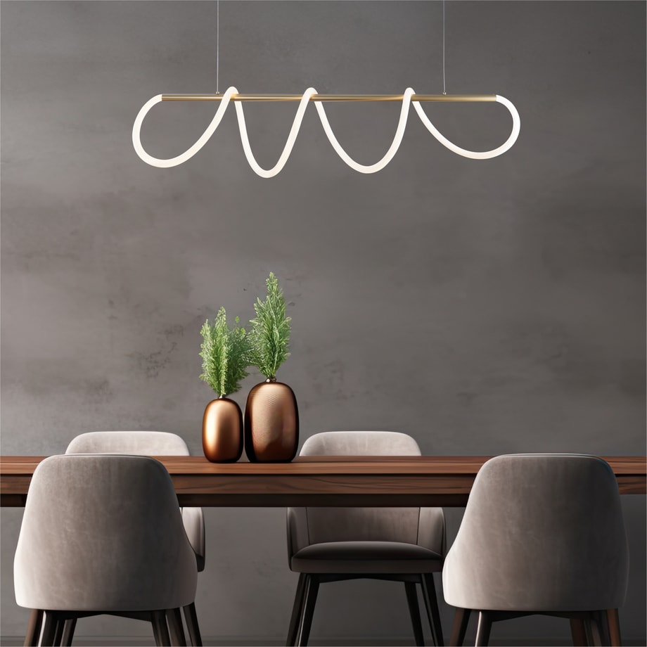 Lampa wisząca LED listwa złota BALBO