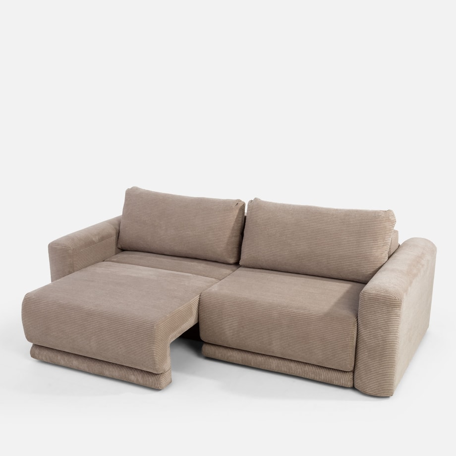 Sofa rozkładana sztruksowa beżowa URBAN