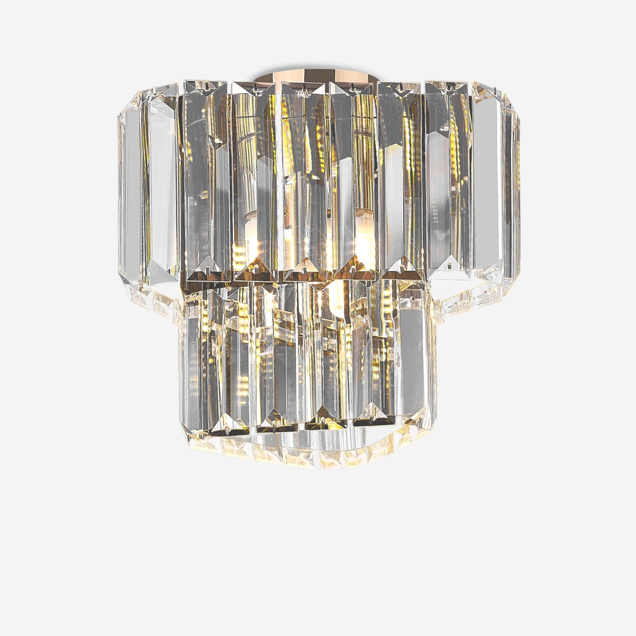 HELIOS lampa sufitowa glamour złota fi 21 cm