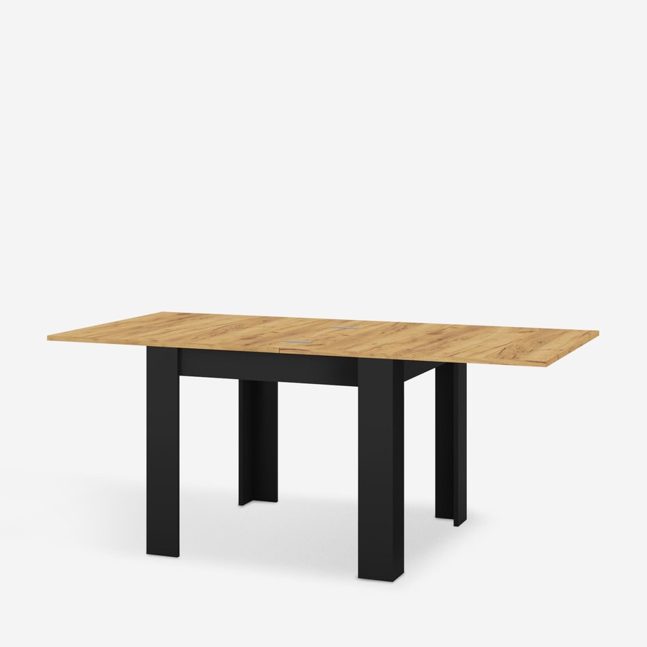 Stół rozkładany dąb craft/czarny 85-170 cm MILFORD