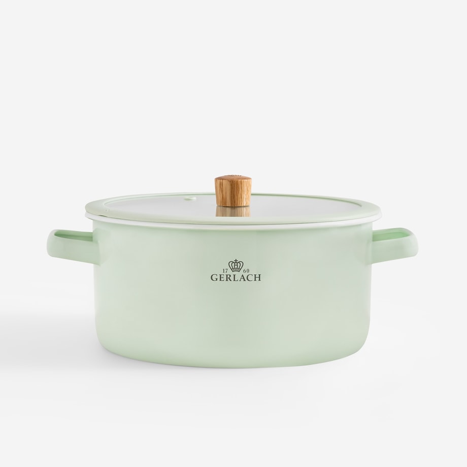NATUR ENAMEL Garnek emaliowany miętowy 5 l