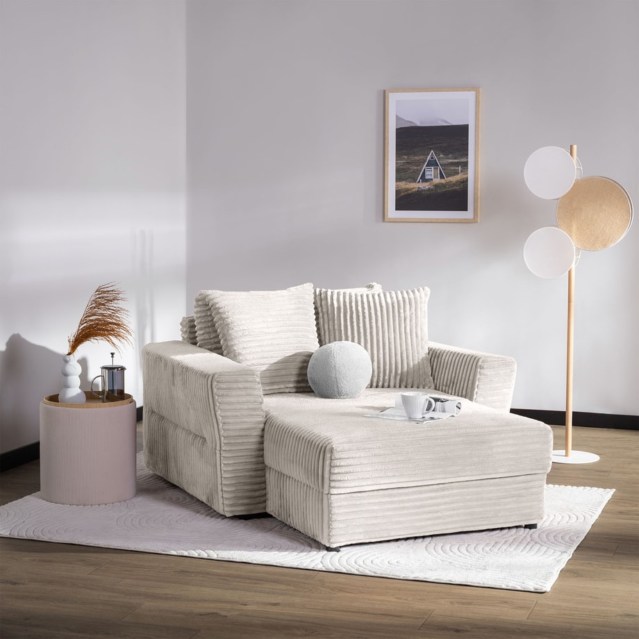 Fotel loveseat kremowy NOEMI