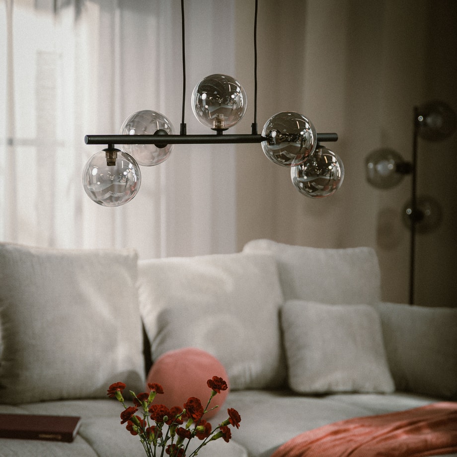 Lampa wisząca kule czarna ESTERA V
