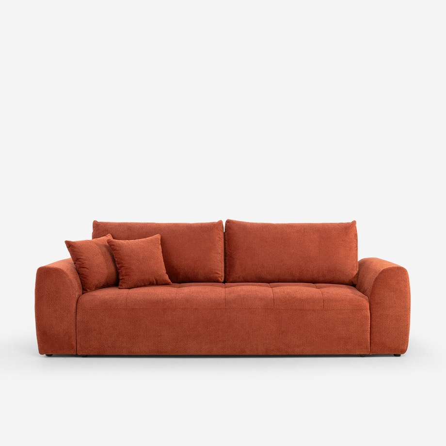 SUNTI sofa rozkładana z pikami na siedzisku ruda