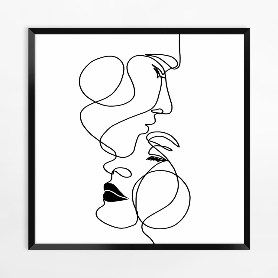 Obraz w czarnej ramie BLACK FACE II 50x50 cm