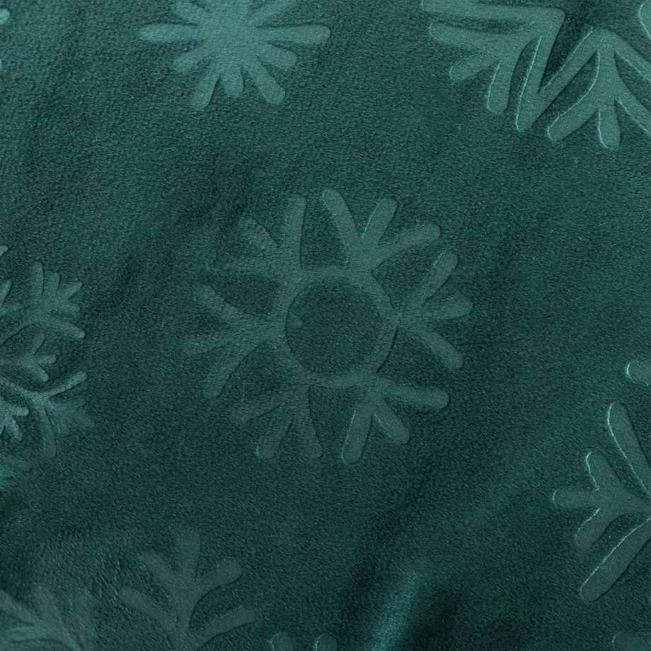 Poduszka zimowa w śnieżynki zielona 45x45 cm VELVET DECEMBER 