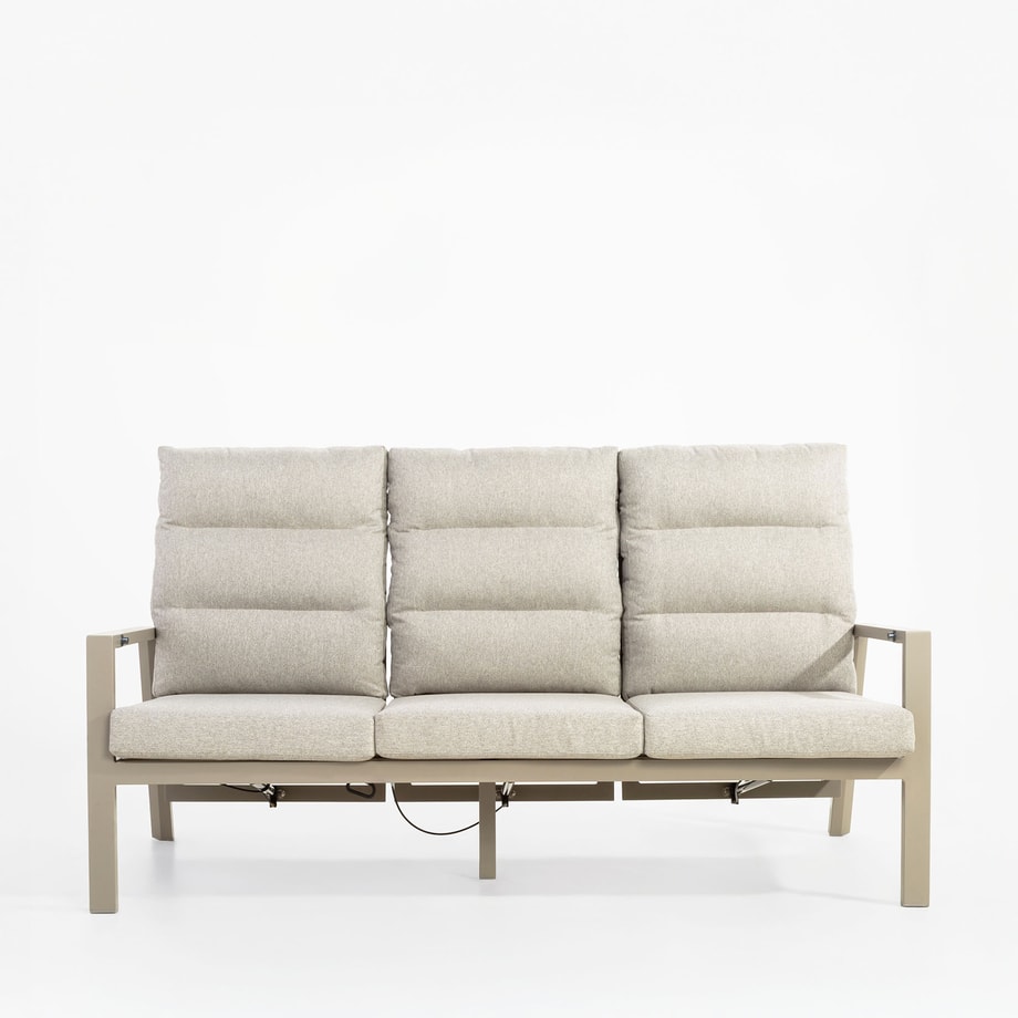 JADORI Sofa ogrodowa 3-osobowa, z regulacją oparcia beżowa