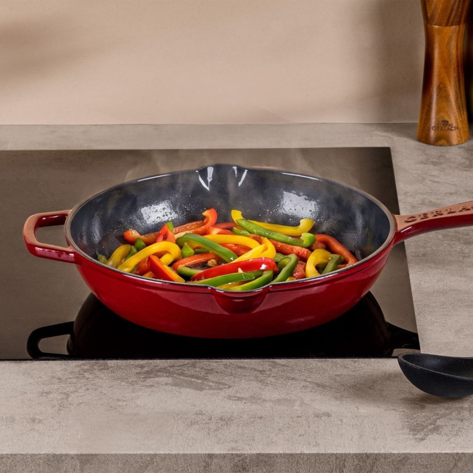NATUR IRON Patelnia żeliwna bordowa 28 cm