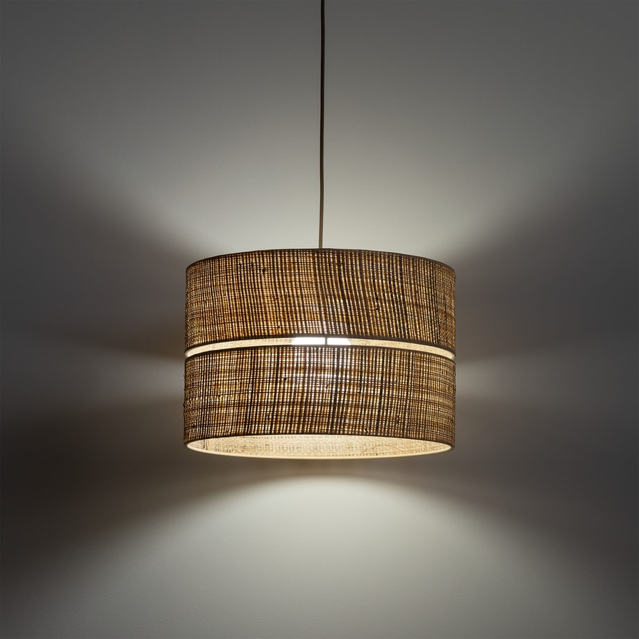 Lampa wisząca słomkowy abażur CALMA 38 cm