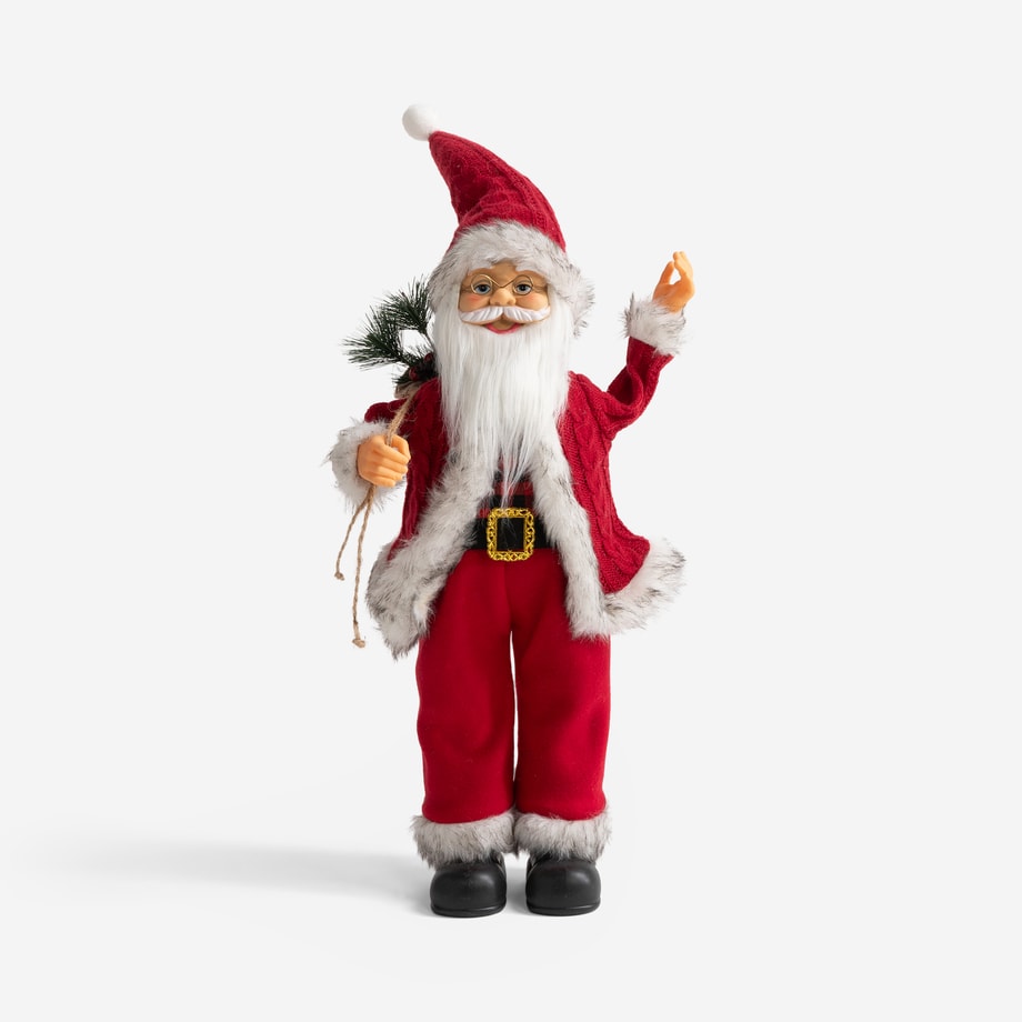 Figurka świąteczna MIKOŁAJ, czerwony z białym obszyciem, 75 cm