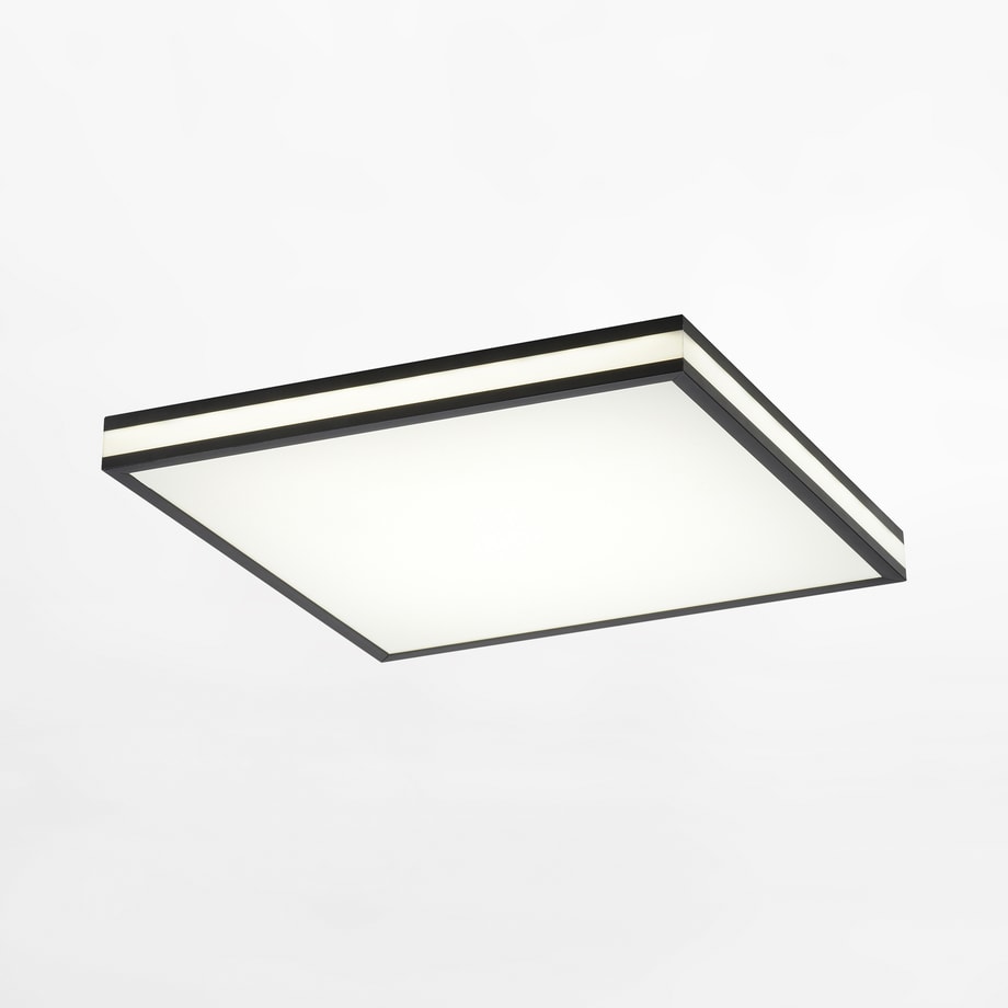 Plafon LED RGB czarny MARIO z pilotem 46,5x46,5 cm