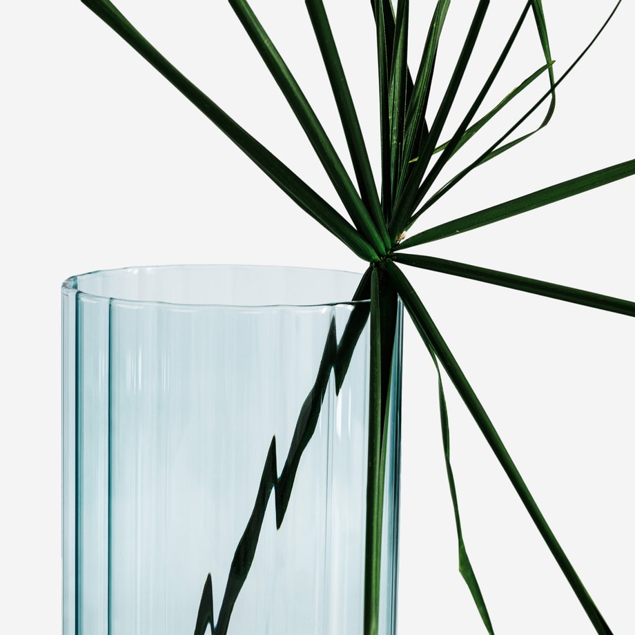 Wazon ryflowany, zielony, 20 cm